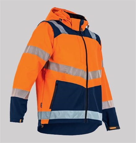 Blouson softshell Haute Visibilité Cible Bicolore orange/marine